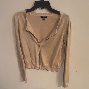 George Cream Metallic Knit Cardigan
